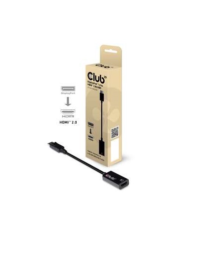 Club 3D DisplayPort 1.4 Kabel auf HDMI 2.0b HDR 4K60Hz aktiven Adapter 2Meter Stecker 2.0 Chip 2 Meter (CAC-1082)