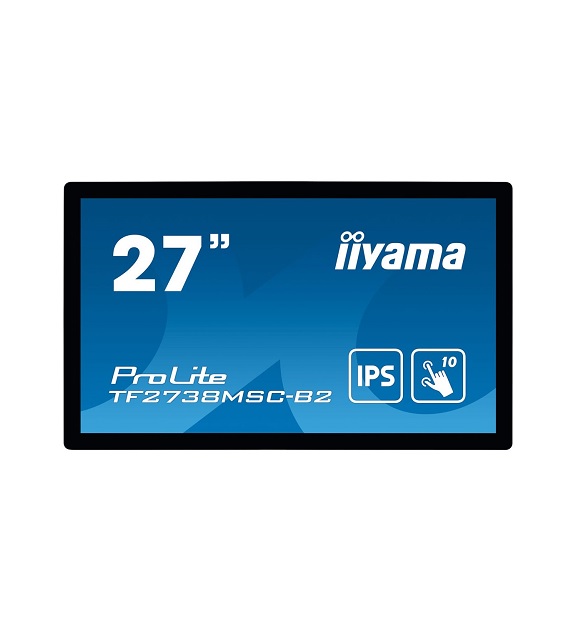 iiyama ProLite TF2738MSC-B2 LED-Monitor 68.6 cm (27") offener Rahmen Touchscreen 1920 x 1080 Full HD (1080p) @ 60 Hz A-MVA+ 300 cd/m 3000:1 5 ms HDMI DVI DisplayPort Lautsprecher Schwarz (TF2738MSC-B2)