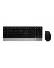 MEDIARANGE Tastatur-und-Maus-Set kabellos 2,4 GHz QWERTZ Black Silver (MROS105)