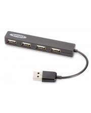 Assmann Ednet USB 2.0 480 Mbit/s Schwarz 15 mm 94 Notebook Hub 4-Port Plug & Play Datentransfer bis zu 480Mbps (85040)
