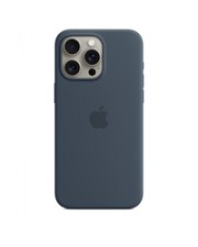 Apple Hintere Abdeckung fr Mobiltelefon kompatibel mit MagSafe Silikon Storm Blue iPhone 15 Pro Max (MT1P3ZM/A)