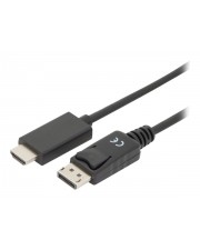 Assmann Video- / Audiokabel DisplayPort / HDMI M Verriegelung bis M 1 m Dreifachisolierung Schwarz geformt 4K Untersttzung Druckknopf (AK-340303-010-S)