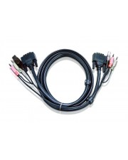 ATEN Video- / USB- / Audio-Kabel USB Stereo Mini-Klinkenstecker DVI-I M bis Typ B M 3 m (2L-7D03U)