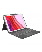 Logitech Combo Touch Tastatur und Foliohlle mit Trackpad hintergrundbeleuchtet Apple Smart connector AZERTY Franzsisch Graphite fr 10.5-inch iPad Air 3. Generation Pro