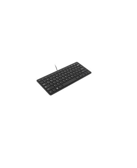 R-Go Compact Keyboard UK black QWERTY wired. Windows Linux Tastatur Schwarz (RGOECUKBL)