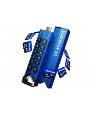 iStorage datAshur SD USB flash drive with built-in microSD card reader verschlsselt USB-C 3.2 Gen 1 (IS-FL-DSD-256-SP)
