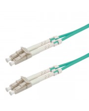 ROLINE Patch-Kabel LC Multi-Mode M bis M 1 m Glasfaser 50/125 Mikrometer OM3 Trkis