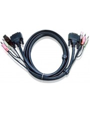ATEN Video- / USB- / Audio-Kabel USB Stereo Mini-Klinkenstecker DVI-D M bis Typ B M 5 m