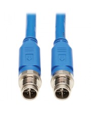 Eaton TRIPPLITE M12 X-Code Cat6a 10G F/UTP CMR-LP Shielded Ethernet Cable M/M IP68 PoE (NM12-6A1-01M-BL)