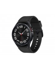 Samsung Galaxy Watch6 Classic 43 mm intelligente Uhr mit Band Hybrid-Eco-Leder schwarz Bandgre: S/M Anzeige 3,33 cm 1.3" 16 GB NFC Wi-Fi Bluetooth 52 g Schwarz (SM-R950NZKADBT)