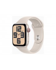Apple Watch SE GPS + Cellular 44 mm Starlight Aluminium intelligente Uhr mit Sportband Flouroelastomer Bandgre: M/L 32 GB Wi-Fi LTE Bluetooth 4G 33 g