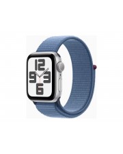 Apple Watch SE GPS 40 mm Aluminium Silber intelligente Uhr mit Sportschleife Stoff winter blue Handgelenkgre: 130-200 32 GB Wi-Fi Bluetooth 26.4 g