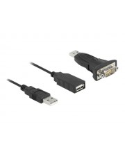 Delock Adapter USB 2.0 Typ-A zu 1 x Seriell RS-232 D-Sub 9 Pin Stecker Digital/Daten 9-polig (61506)
