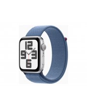 Apple Watch SE GPS 44 mm Aluminium Silber intelligente Uhr mit Sportschleife Stoff winter blue Handgelenkgre: 145-220 32 GB Wi-Fi Bluetooth 32.9 g