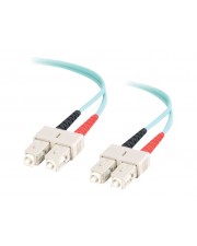 Cables To Go C2G SC-SC 10Gb 50/125 OM3 Duplex Multimode PVC Fiber Optic Cable LSZH Netzwerkkabel SC multi-mode M bis M 3 m Glasfaser Mikrometer halogenfrei Aquamarin (85515)