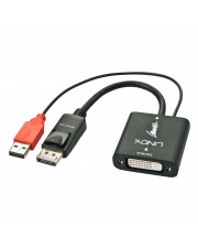 Lindy Display-Adapter Single Link DVI-D W bis DisplayPort M 15 cm Daumenschrauben aktiv Schwarz (38145)