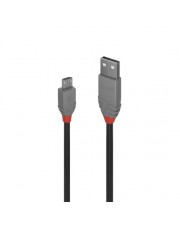 Lindy 1m USB 2.0 Cable A Micro-USB B Mnnlich Schwarz Grau Kabel Type A to Micro-B Anthra Line (36732)