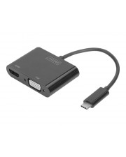 DIGITUS Externer Videoadapter USB-C 3.1 HDMI VGA Schwarz (DA-70858)