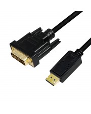 LogiLink DisplayPort-Kabel DP 1.2 zu DVI 2.0m schwarz Kabel Digital/Display/Video m Schwarz (CV0131)