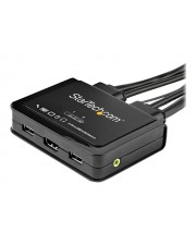StarTech.com 2-Port HDMI KVM Switch with Built-In Cables USB 4K 60Hz KVM-/Audio-Switch 2 x KVM/Audio 1 lokaler Benutzer Desktop