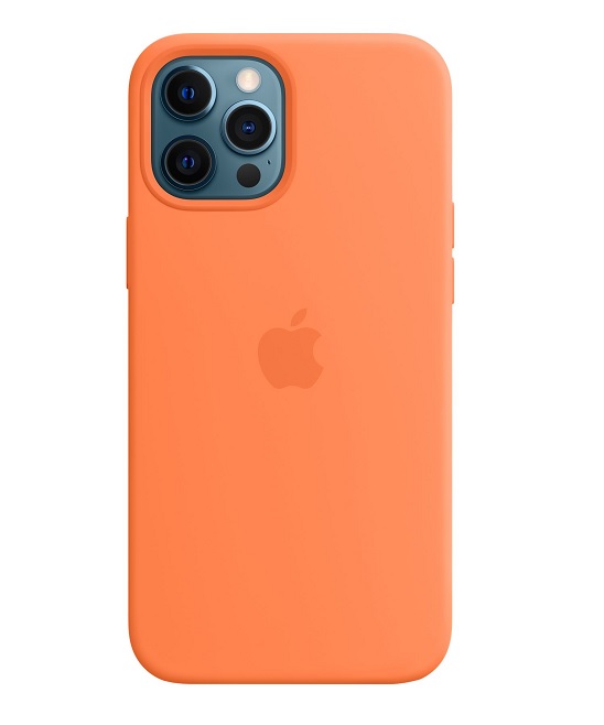 Apple Cover iPhone 12 Pro Max 17 cm 6.7 Zoll Orange Silikon Case mit MagSafe Kumquat