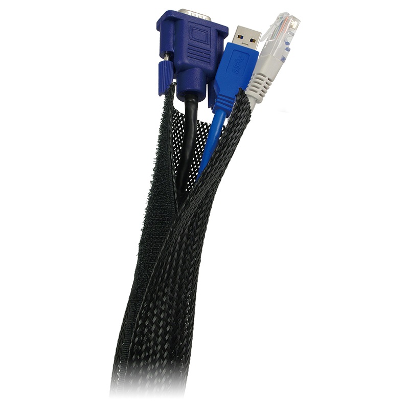 LogiLink Cable FlexWrap Flexible Kabelleitung Schwarz. 1,8m (KAB0006)