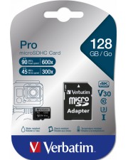 Verbatim microSDXC Pro 128 GB Class 10 UHS-I incl Adapter Extended Capacity SD MicroSDHC 128 GB (47044)