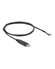 Delock Adapterkabel USB 2.0 Typ-A zu seriell RS-232 mit 9 offenen Kabelenden+ Schirmung 1 Digital/Daten m (90524)