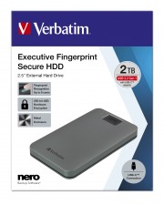 Verbatim 2.5""Fingerprint Secure" 2 TB USB 3.2 inkl. USB-C Adapter 1 Festplatte 2,5" GB 3.0 Typ C (53653)