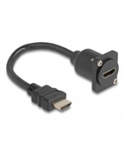 Delock D-Typ HDMI Kabel Stecker zu Buchse schwarz 20 cm 0,2 m Schwarz (87966)