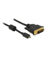 Delock Video- / Audiokabel Dual Link HDMI / DVI DVI-D M bis mikro M 2 m Schwarz (83586)