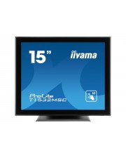 iiyama ProLite LED-Monitor 38 cm 15" sichtbar Touchscreen 1024 x 768 XGA TN 370 cd/m 700:1 8 ms HDMI VGA DisplayPort Lautsprecher Schwarz (T1532MSC-B5X)