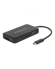 Delock Adapter USB Type-C Stecker> VGA HDMI DVI DisplayPort Buchse Digital/Daten Digital/Display/Video Schwarz