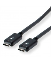 ROLINE USB-Kabel USB-C M umkehrbar bis M USB 3.1 / Thunderbolt 3 / DisplayPort 20 V 5 A 2 m 5K Untersttzung Schwarz (11.02.9042)