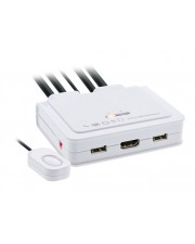 InLine KVM Switch 2-fach HDMI 4K USB mit Audio integr. Kabel 2-Port (62613I)