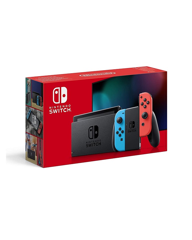 Nintendo Switch with Neon Blue and Red Joy-Con Spielkonsole Full HD Schwarz Neonrot Neonblau