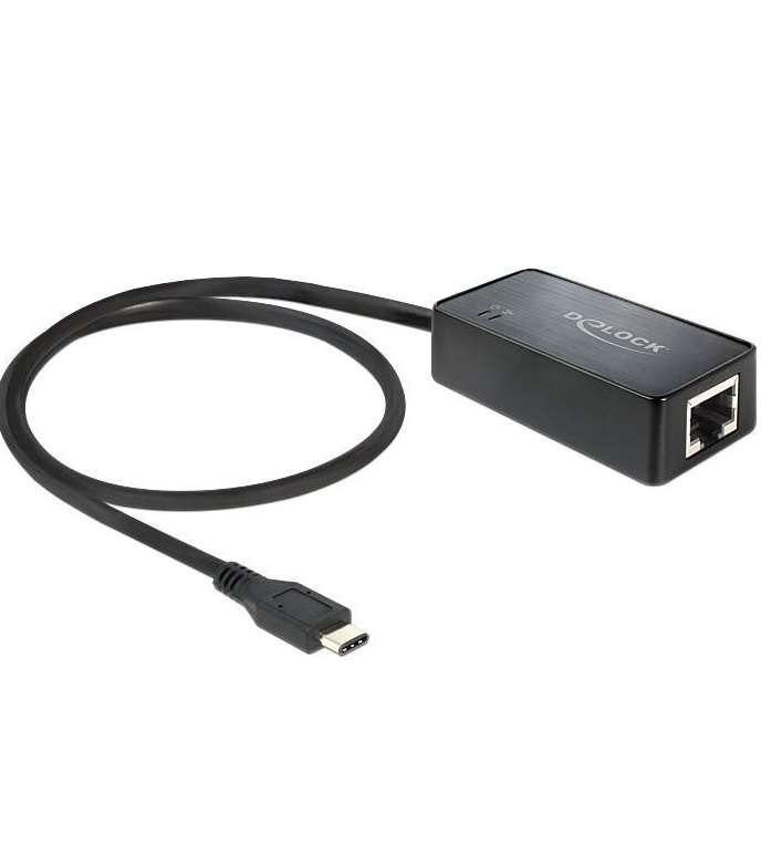 Delock Ethernet 1000Mbit/s Netzwerkkarte Adapter SuperSpeed USB 3.1 Gen 1 mit Type-C Stecker > Gigabit LAN 10/100/1000 Mb/s (62642)