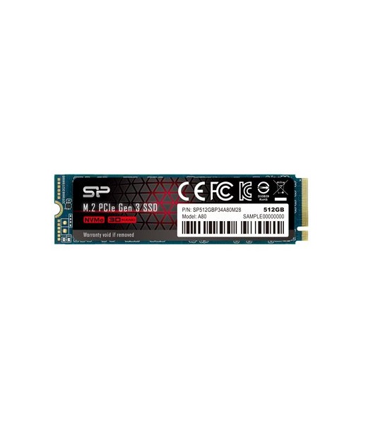 Silicon Power P34A80 SSD 512 GB M.2 3400 MB/s PCIe x4 3.0 3400/2700 22x80x3.5 mm (SP512GBP34A80M28)