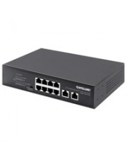 Intellinet 8-Port Gigabit Ethernet PoE+ Switch mit 2 RJ45 Uplink-Ports IEEE 802.3at/af 1 Gbps Power over RJ-45 (561402)