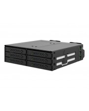 Icy Dock ToughArmor Speichergehuse 6 x U.2/U.3 NVMe SSD mobile rack for 5.25"? bay with SlimSAS SFF-8654 8i 2.5" 6,4 cm PCIe 4.0 Schwarz (MB118VP-B)