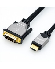 ROLINE Videokabel Dual Link HDMI / DVI DVI-D M bis M 5 m abgeschirmt Schwarz/Silber 4K Untersttzung (11.04.5873)