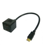 Techly Videokabel Splitter HDMI Stecker auf 2x Buchse 0,3 m 19-polig (ICOC-HDMI-F-002)