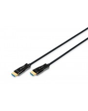 DIGITUS HDMI AOC Hybrid Glasfaserkabel UHD 4K 20 m bis HDMI M m Doppelisolierung Schwarz Untersttzung HAOC-Kabel Active Optical Cable (AK-330125-200-S)