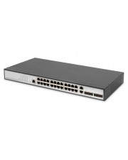 DIGITUS Gigabit Ethernet Layer 2 Switch 24-Port 2x RJ45/SFP-Combo + 2 x SFP Uplink-Ports (DN-80221-3)