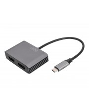 DIGITUS USB Type-C 4K 2in1 DisplayPort + HDMI Grafik-Adapter Silber (DA-70826)