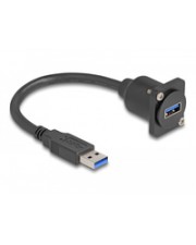 Delock D-Typ USB 5 Gbps Kabel Typ-A Stecker zu Buchse schwarz 20 cm 0,2 m Schwarz (87967)