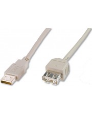 Assmann USB-Verlngerungskabel USB M bis W 2.0 1.8 m geformt beige (AK-300202-018-E)