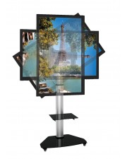 Techly TV Trolley fr LCD LED 37-70" silber mit Ablage Glas Silber