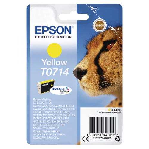 Epson Tinte gelb 5.5ml Yellow Tintenpatrone 5,5 ml (C13T07144012)
