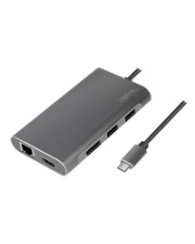 LogiLink Dockingstation USB 3.2 Gen1 USB-C 8-Port PD silber Silber (UA0382)